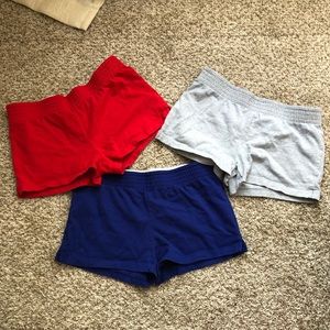Set of 3 - fabric shorts
